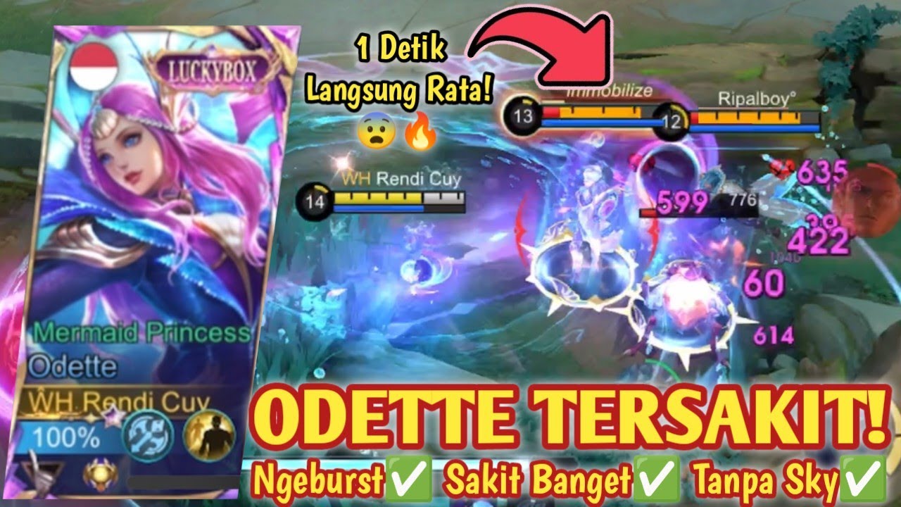 ODETTE AGRESIF BUAT MUSUH KEWALAHAN! SEKALI ULTI AUTO BUBAR RATA!🤣 BUILD ODETTE TERSAKIT 2025 - MLBB