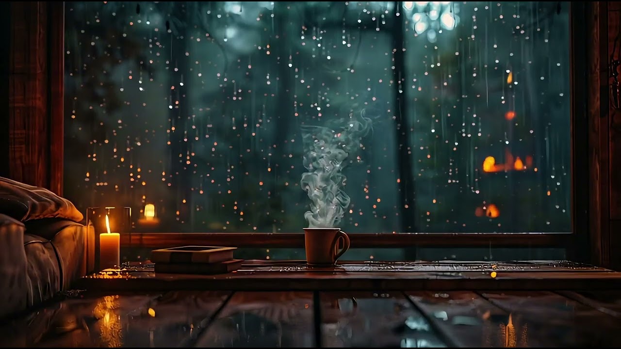 Rain Sounds for Sleep | Cozy Rain on Window & Gentle Thunder (4K) NO ADS