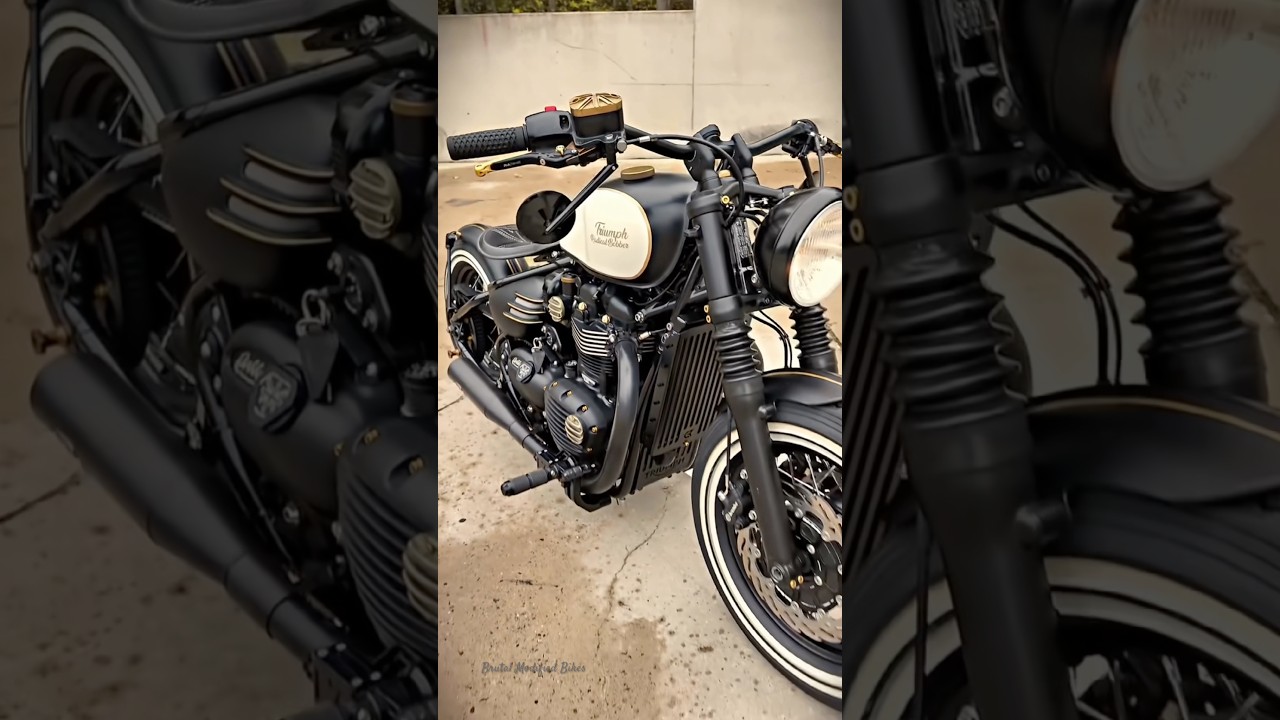 Jekill and Hyde Exhaust On Vintage Style Triumph Bonneville Bobber | Pure Sound #triumph #bonneville