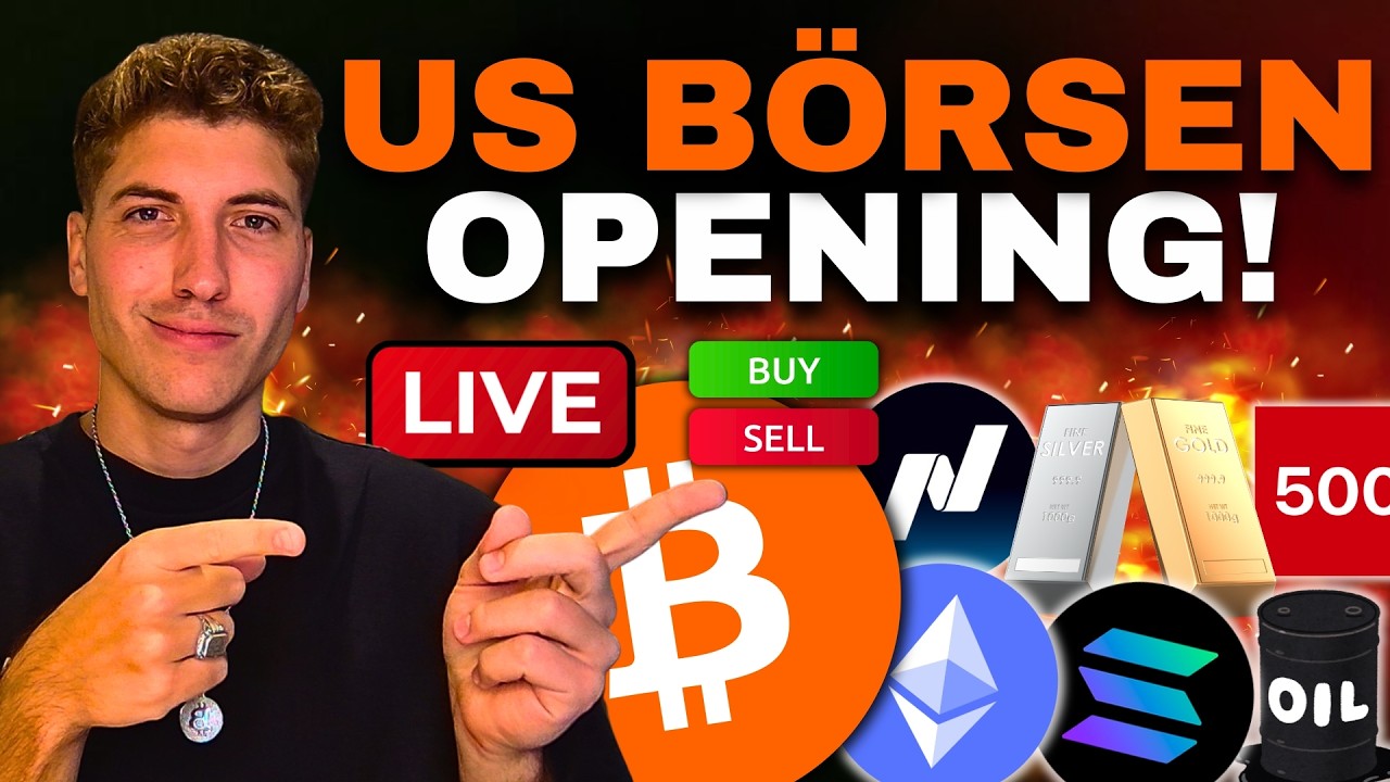 🔴 Bitcoin & Krypto Live Trading: US B&ouml;rsenstart - Das passiert JETZT! 🚨