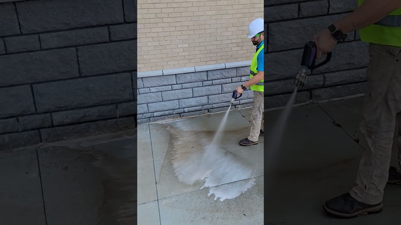 💦 Pressure washing new construction concrete