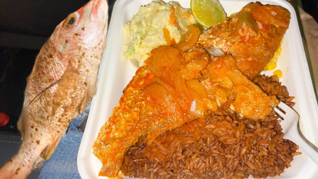 First Time Eating Steamed Snapper Fish In The Bahamas