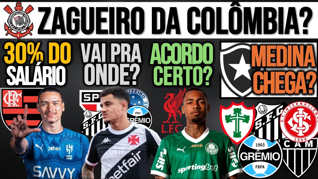 COUTINHO NUM RIVAL? FLA: OFERTA POR DARWIN| ALLAN NO LIVERPOOL? COLOMBIANO NO TIMÃO? MEDINA, CAM+