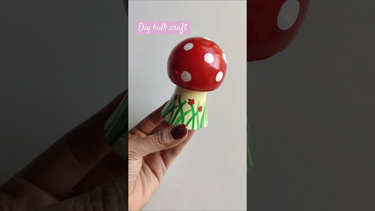 DIY MAGICAL MUSHROOM from LED Bulb! #artshorts #diycrafts #craft #acrylicpainting #handmade