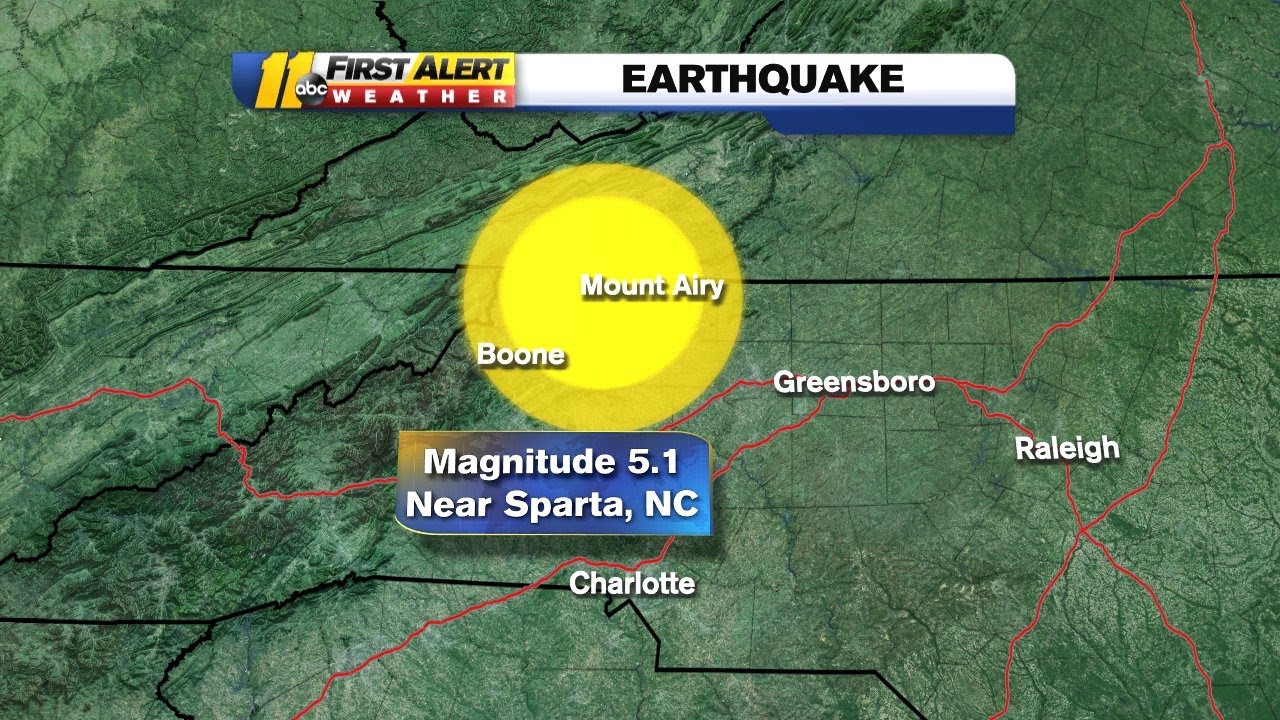 5.1 magnitude earthquake reported in Sparta, could be felt across parts of central North Carolina