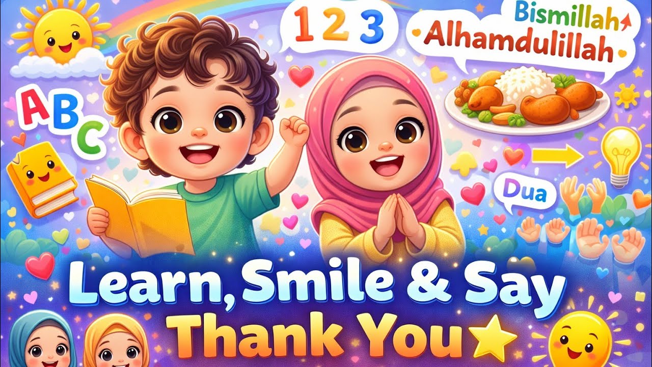 Learn, Smile & Say Thank You 🌟 | Fun Kids Learning Song | SoftDeen Studio