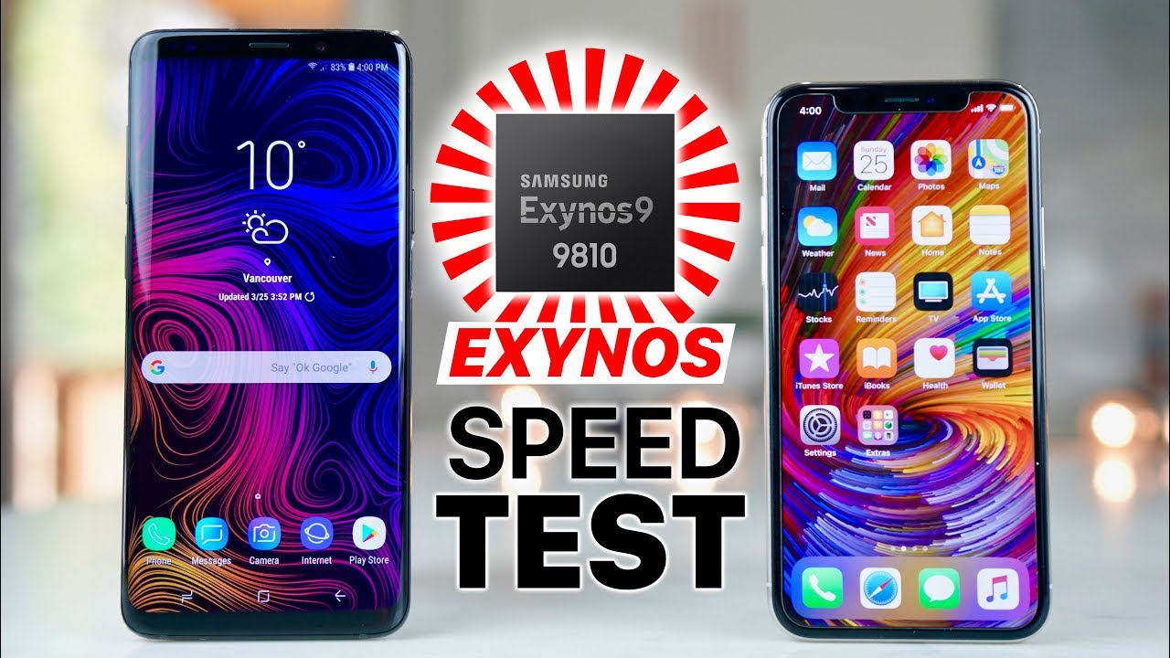 Galaxy S9 Plus Exynos vs iPhone X Speed Test! Wow..