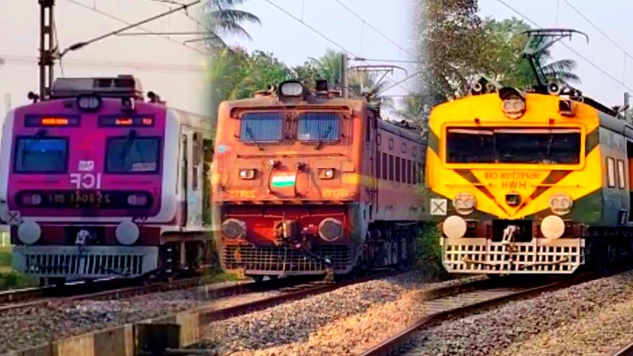 The Emu Local & Express Train's! Spotting The Life Line of India People! [Level crossing]