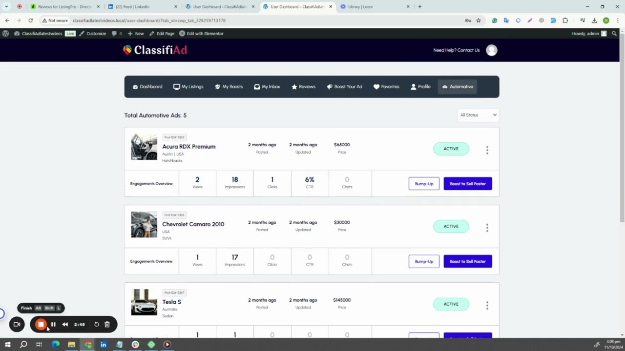 How to Create/Edit Frontend User Dashboard &ndash; ClassifiAd WordPress Theme