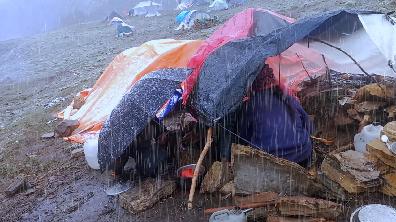 Inside Dolpa’s Coldest Region | A Family’s Real Experience Living in Nature, Caves & Tents🌧️🌧️🌧️
