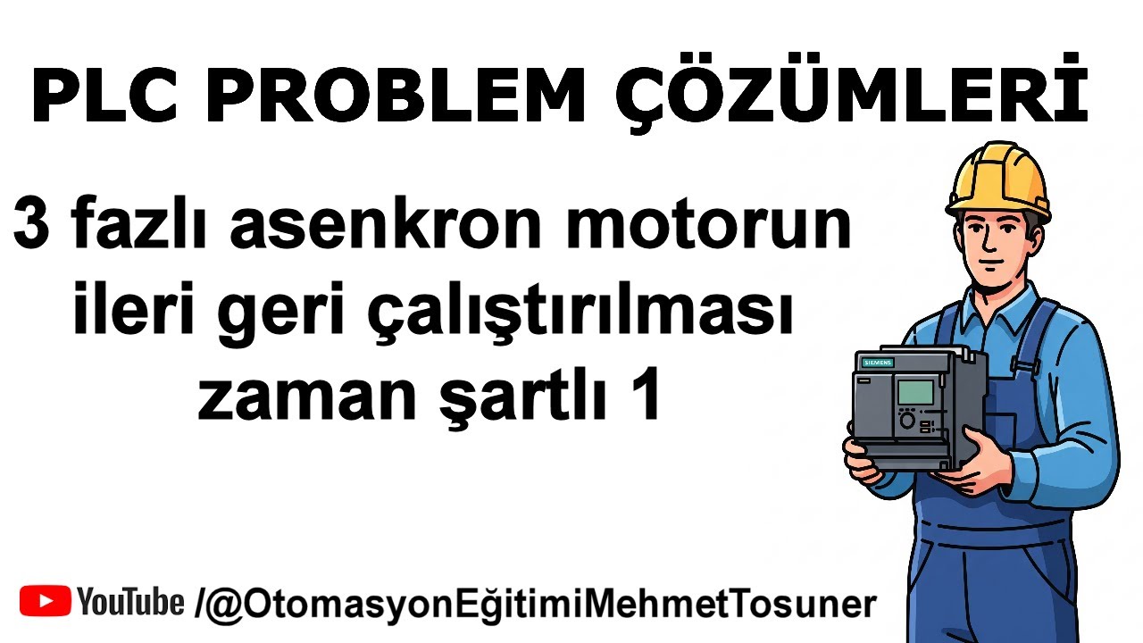 PLC de 3 fazlı asenkron motorun ileri geri çalıştırılması - Zaman şartlı 1 #elektrik #otomasyon #plc