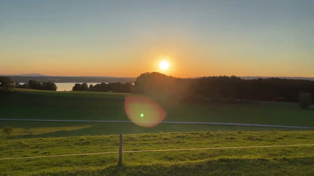 Sonnenuntergang bei Holzhausen/Münsing am Starnberger See