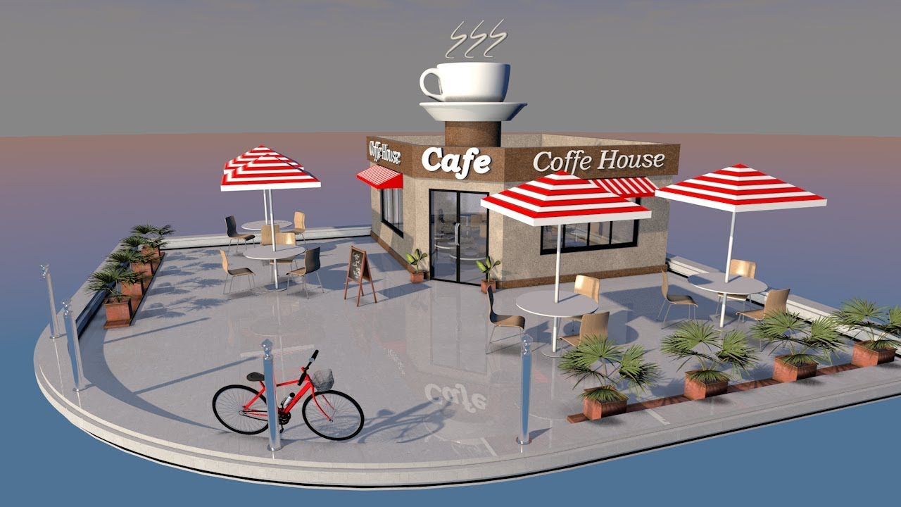 Cinema 4D Modeling Tutorial - Как смоделировать кафе Часть 01