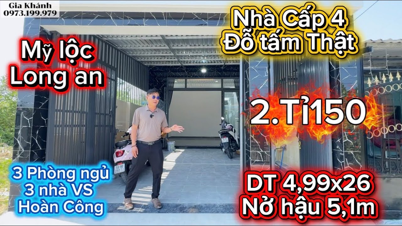 Nhà cấp 4 nợ hậu đổ tấm thật . 3 phòng ngủ 3 nhà vệ sinh hoàn công đầy đủ giá siêu tốt . 2tỉ150 TLCC