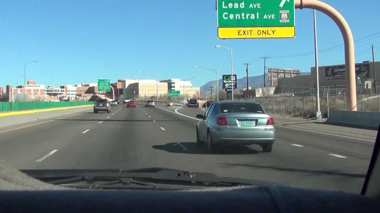 I-25 на север от Рио-Браво до трамвайной линии в Альбукерке, Нью-Мексико
