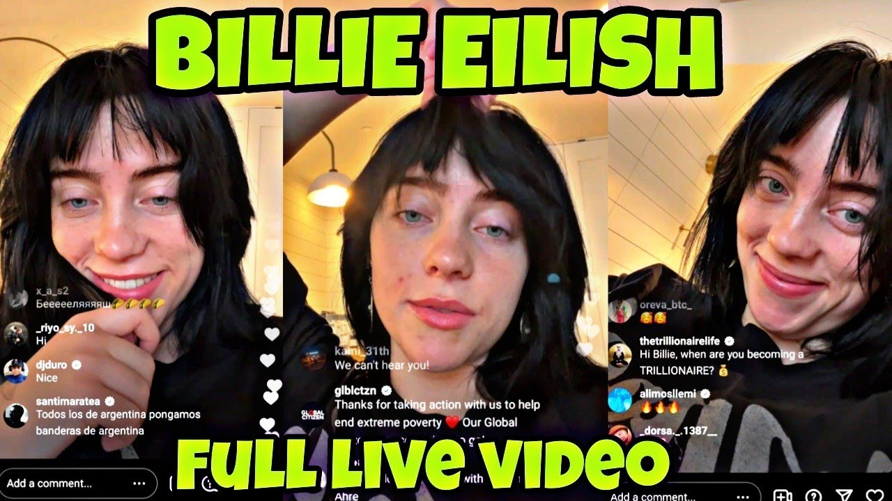 BILLIE EILISH INSTAGRAM LIVE FULL VIDEO | NIANA GUERRERO COMMENTED ❤