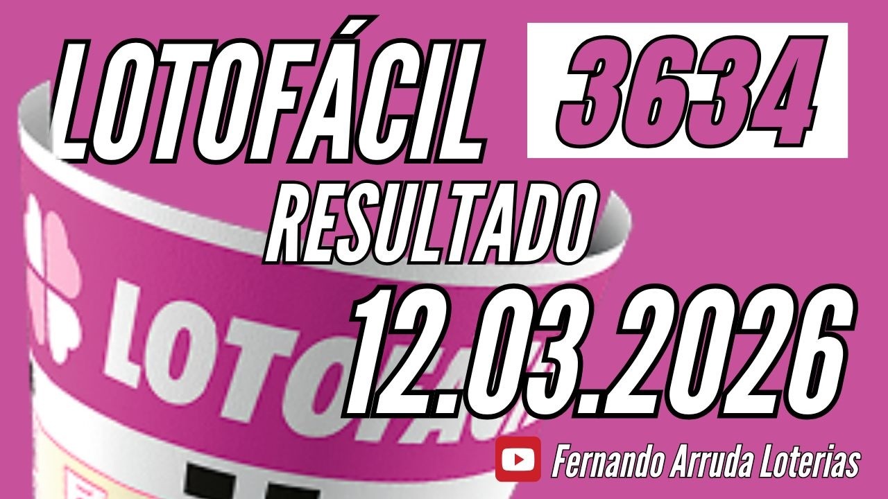 Lotofácil de hoje 12/03 resultado concurso 3634  / Fernando Arruda Loterias