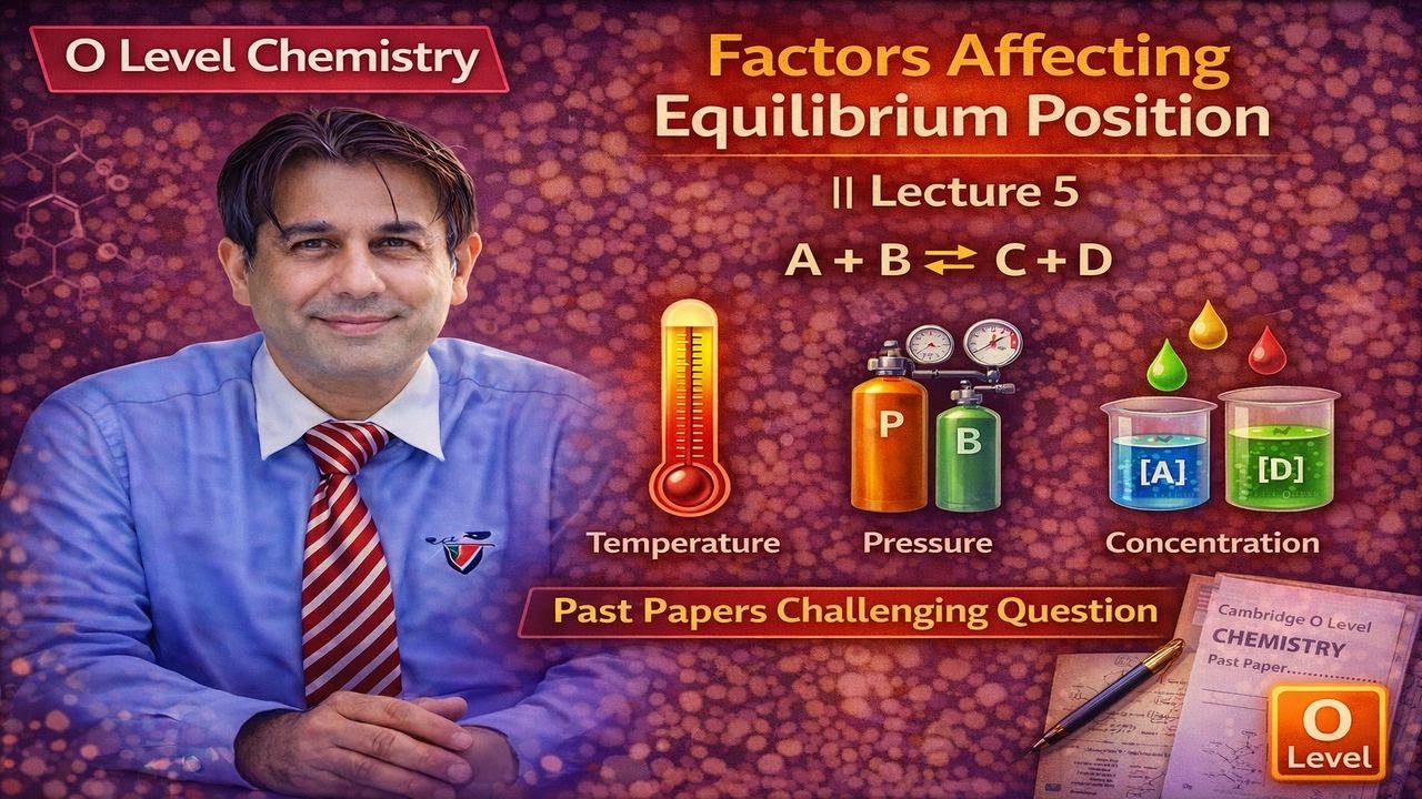 Factors Affecting Equilibrium Position || Lecture 5 Past Papers Challenging Question