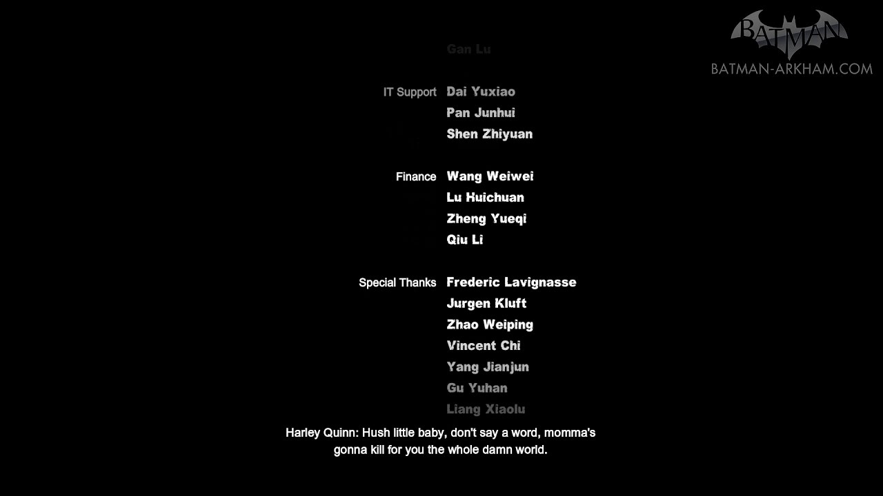 Batman: Return to Arkham City - End Credits
