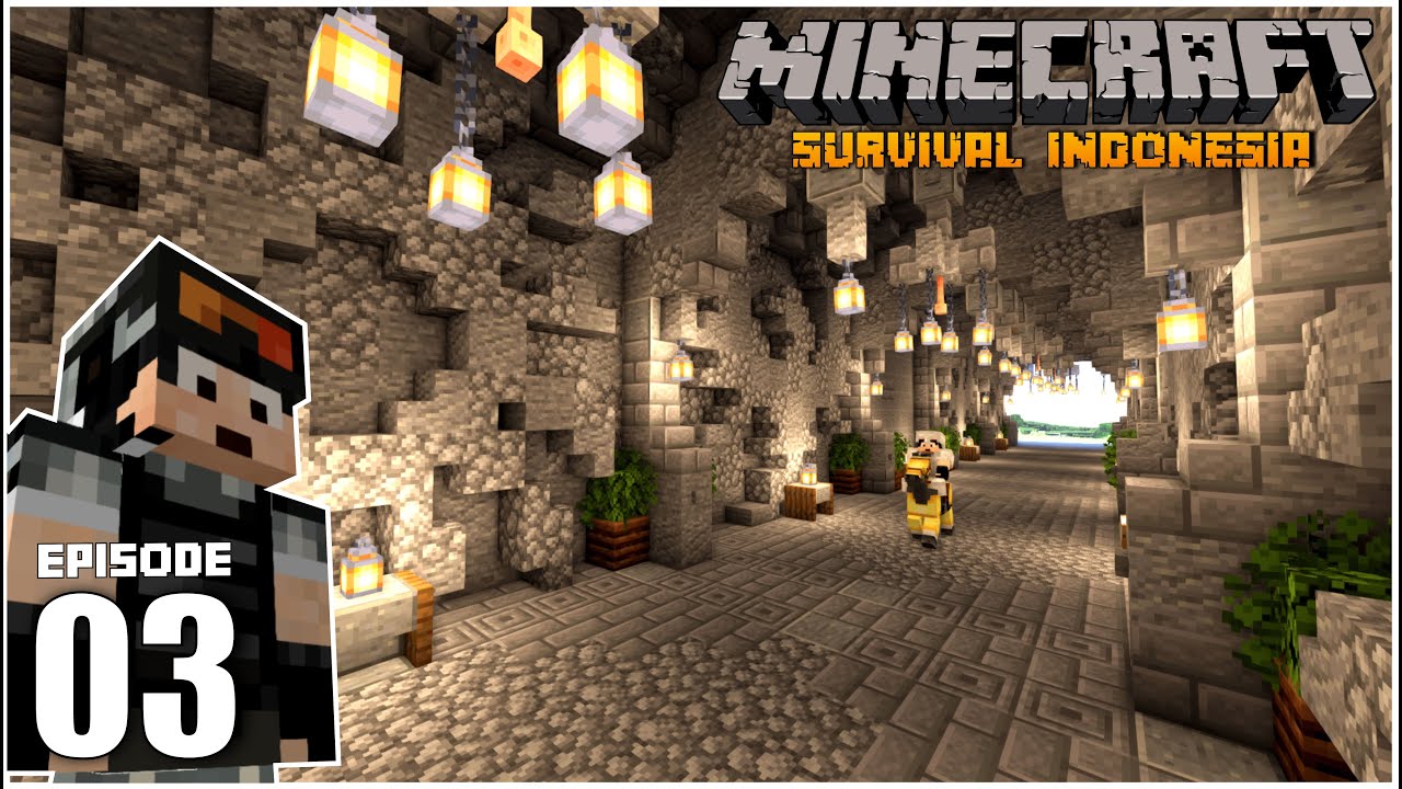 Mendekorasi Terowongan Pintu Masuk Kerajaan. Ada Lambangnya!!! - Minecraft Survival Indonesia (Ep.3)