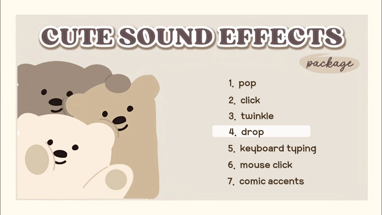 Aesthetic Cute Sound Effects Pack | No Copyright (for video editing) 🧸🍰