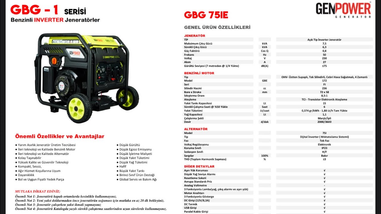Genpower GBG 75İE Jeneratör Kullanım ve Tam Kapasite Deneme