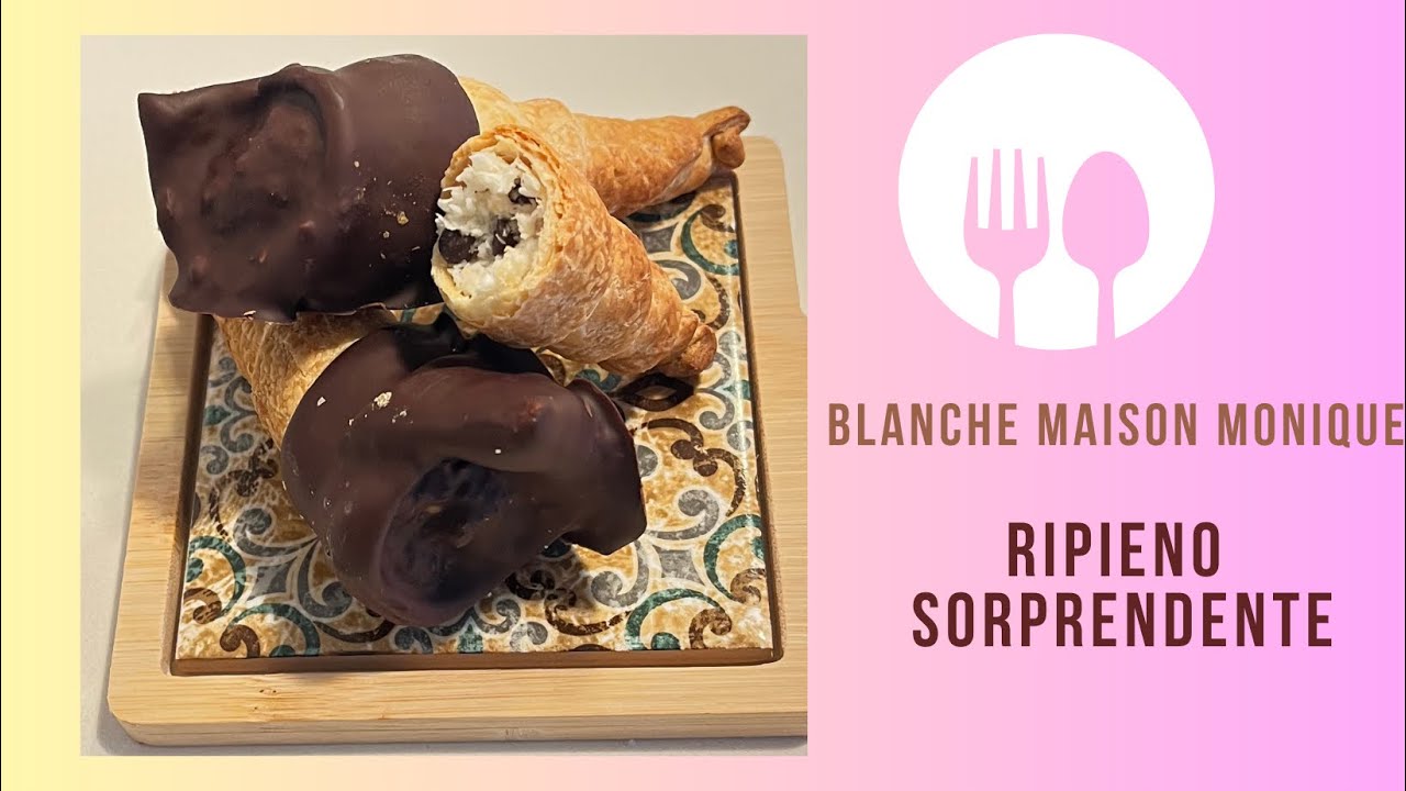 Coni di pasta sfoglia ripieni al cocco e cioccolato (tipo Bounty)