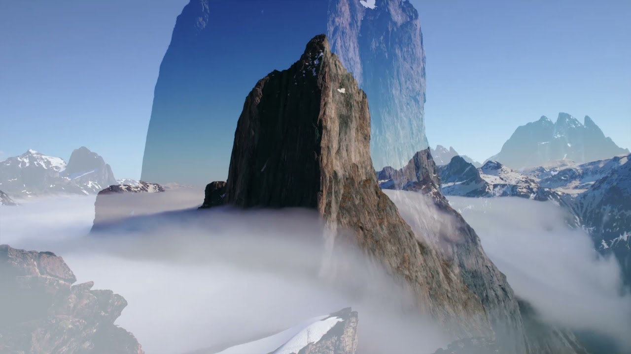 The sound of the Mountain wind with Piano becomes beautiful calm music