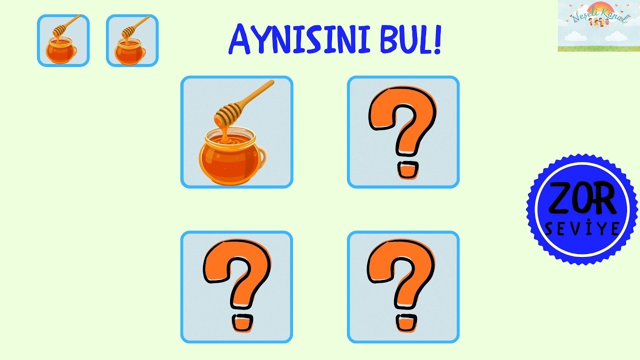 🎯Çocuklar İçin Hafıza Oyunu 🧠 Aynısını Bul! #neşeliikanal #memorygameforkids #eğiticiçocukvideoları
