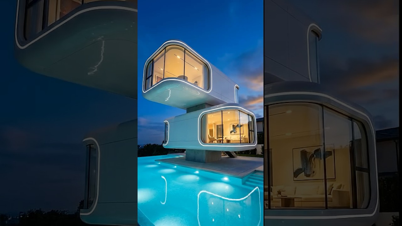 Building a Futuristic Capsule Tower with Infinity Pool (Satisfying Transformation) 🛸💦