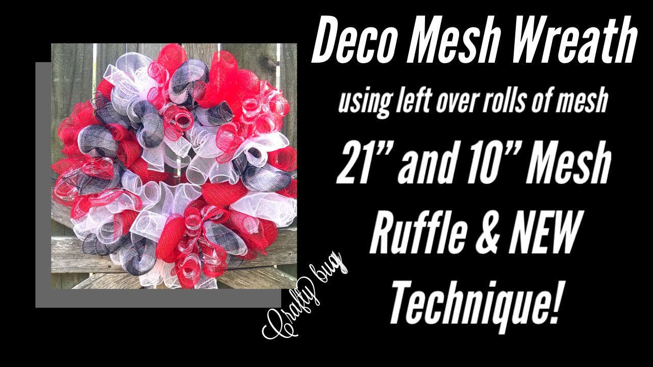 Using left over Partial rolls of Deco Mesh. Deco mesh wreath using new technique.