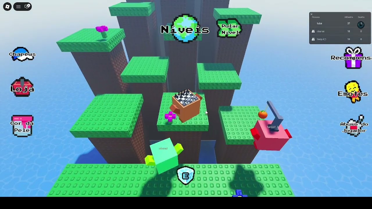 Jogando bloqueios no Roblox com meus amigos 