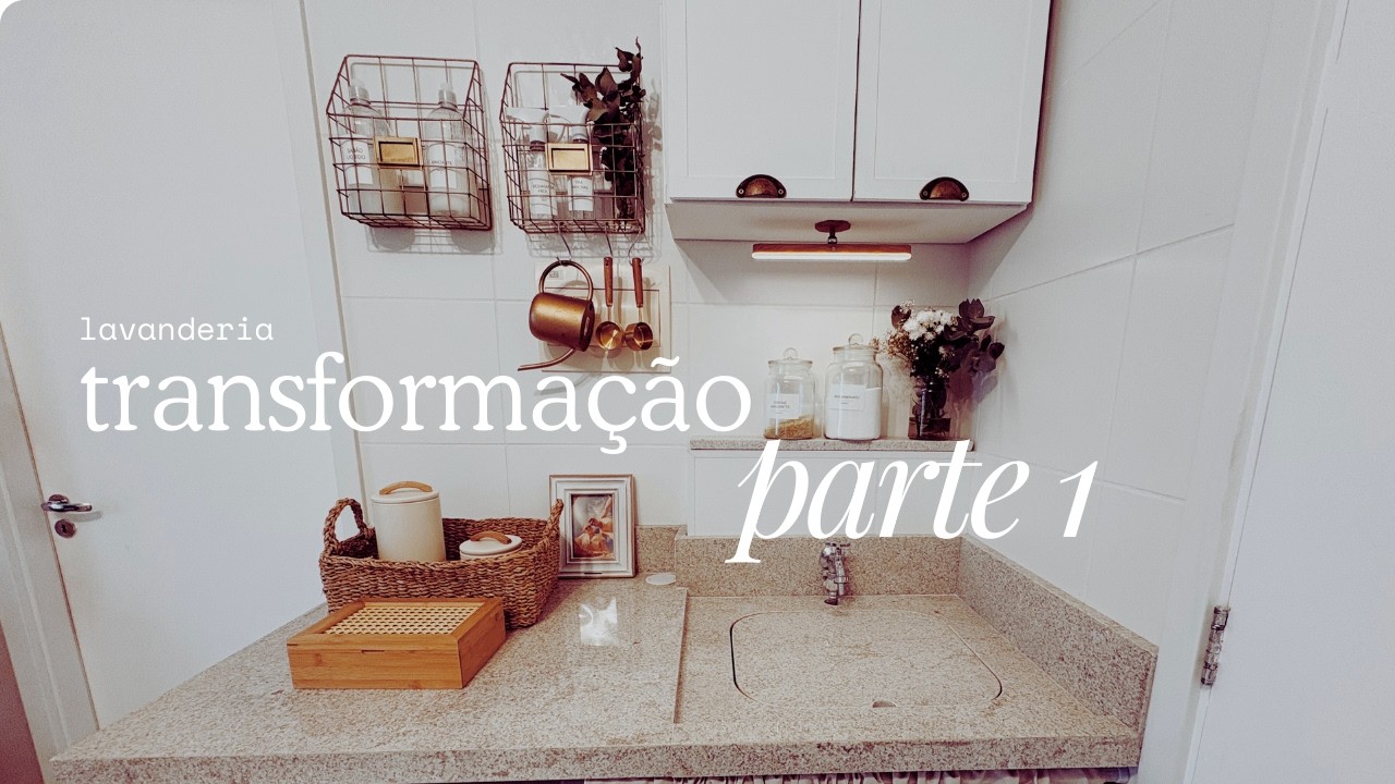 Transformação da lavanderia – parte 1 | Colocação da pedra e decoração mais clean