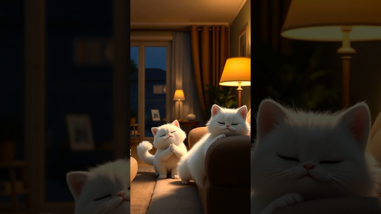 Hide and Meow Seek! #CatFamily #HideAndSeek #FunnyCats #SleepyDad #AIshorts #PixarStyle #cutecat