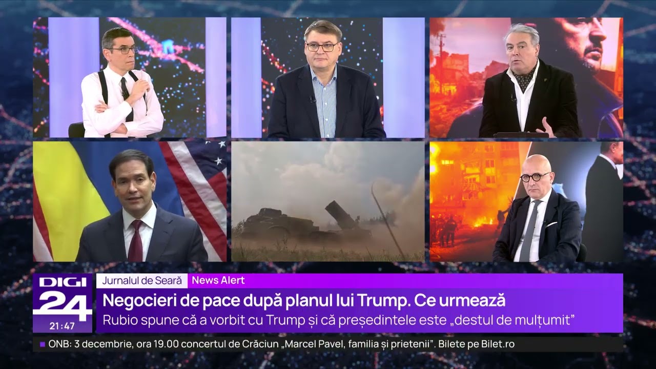 Jurnalul de seară. Furie la Moscova după ce planul de pace a „pierdut” nouă din cele 28 de puncte
