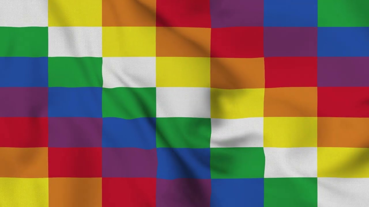 Wiphala Flag Waving 4K | Andean Indigenous Flag Animation