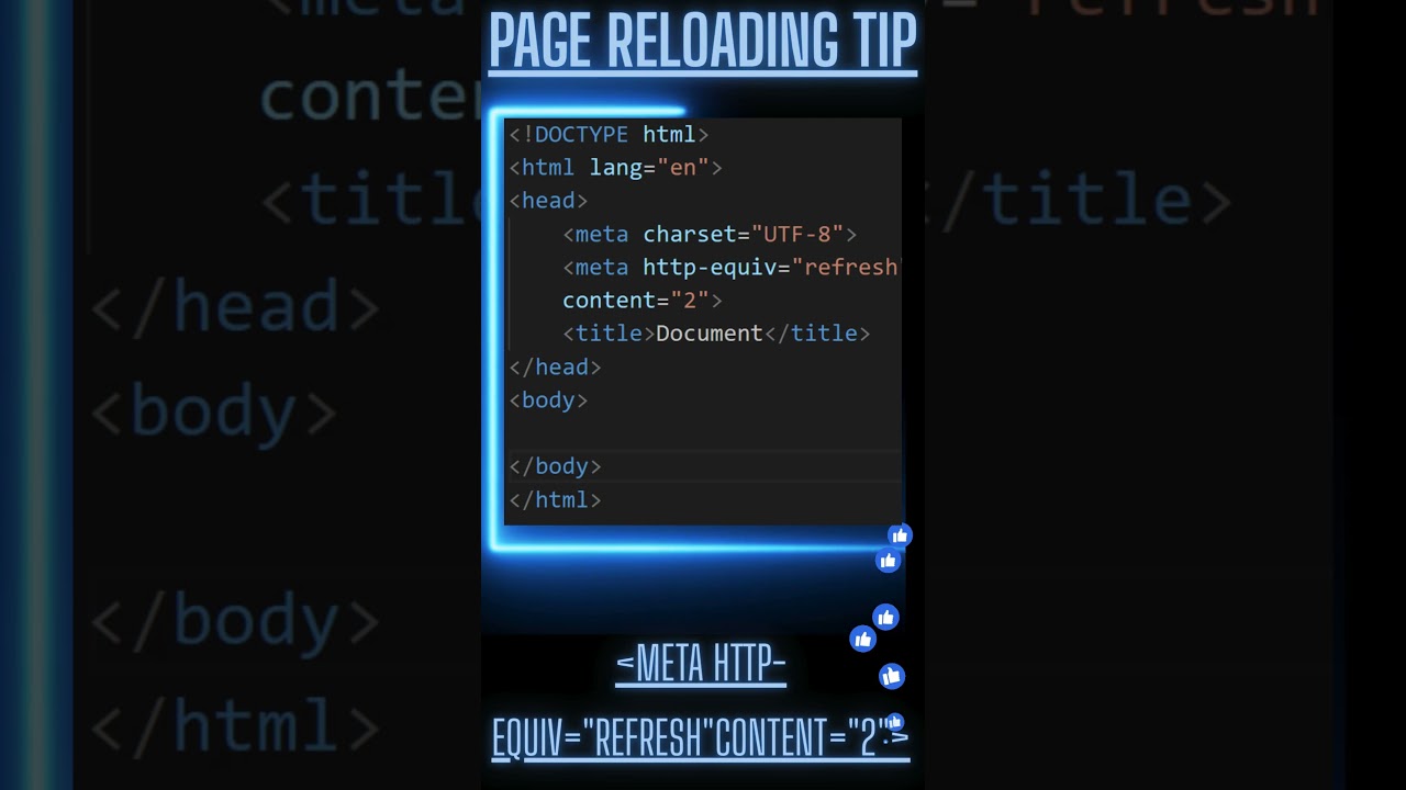 Cool HTML Trick: Auto Refresh Your Website in 5 Seconds! 