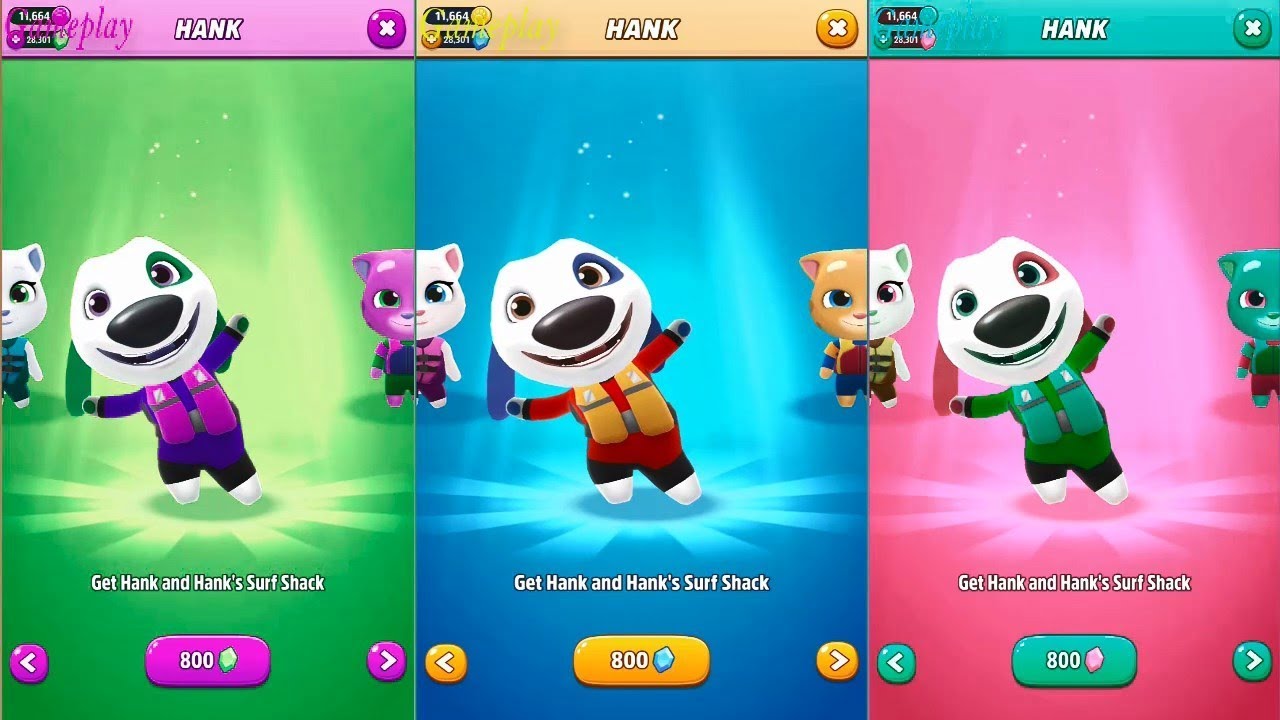 Colors Reaction Compilation Talking Tom Jetski 2 Android Gameplay- Talking Hank