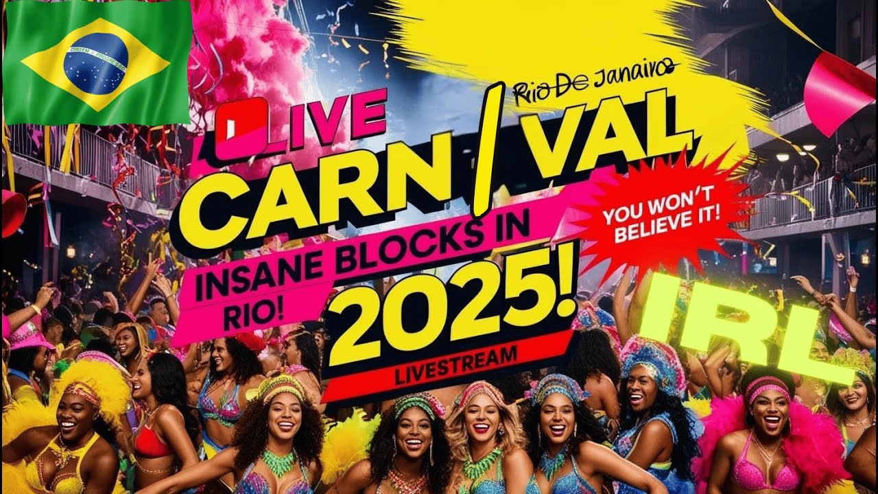 🟢 AO VIVO: O CARNAVAL MAIS INSANO DO Rio de Janeiro 2025! LIVE IN RIO DE JANEIRO CARNIVAL 🔥🎭