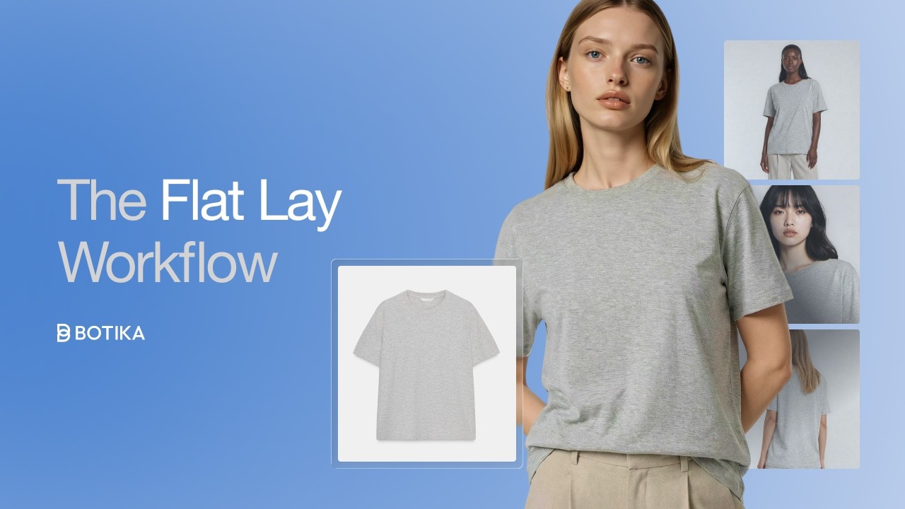 Flat lay to model AI | Create on model photos with Botika