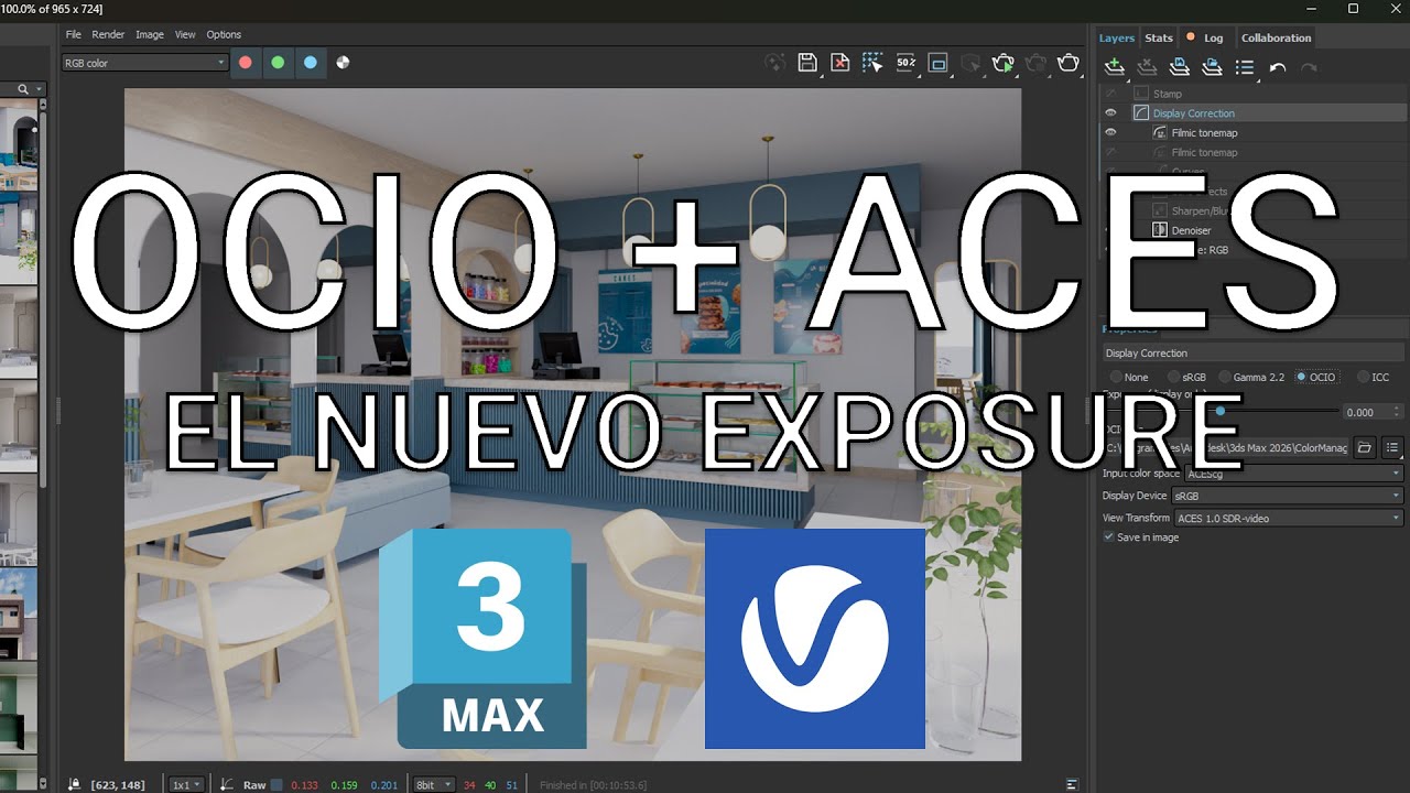 Tone mapping en VRay 7 y 3dsmax 2026