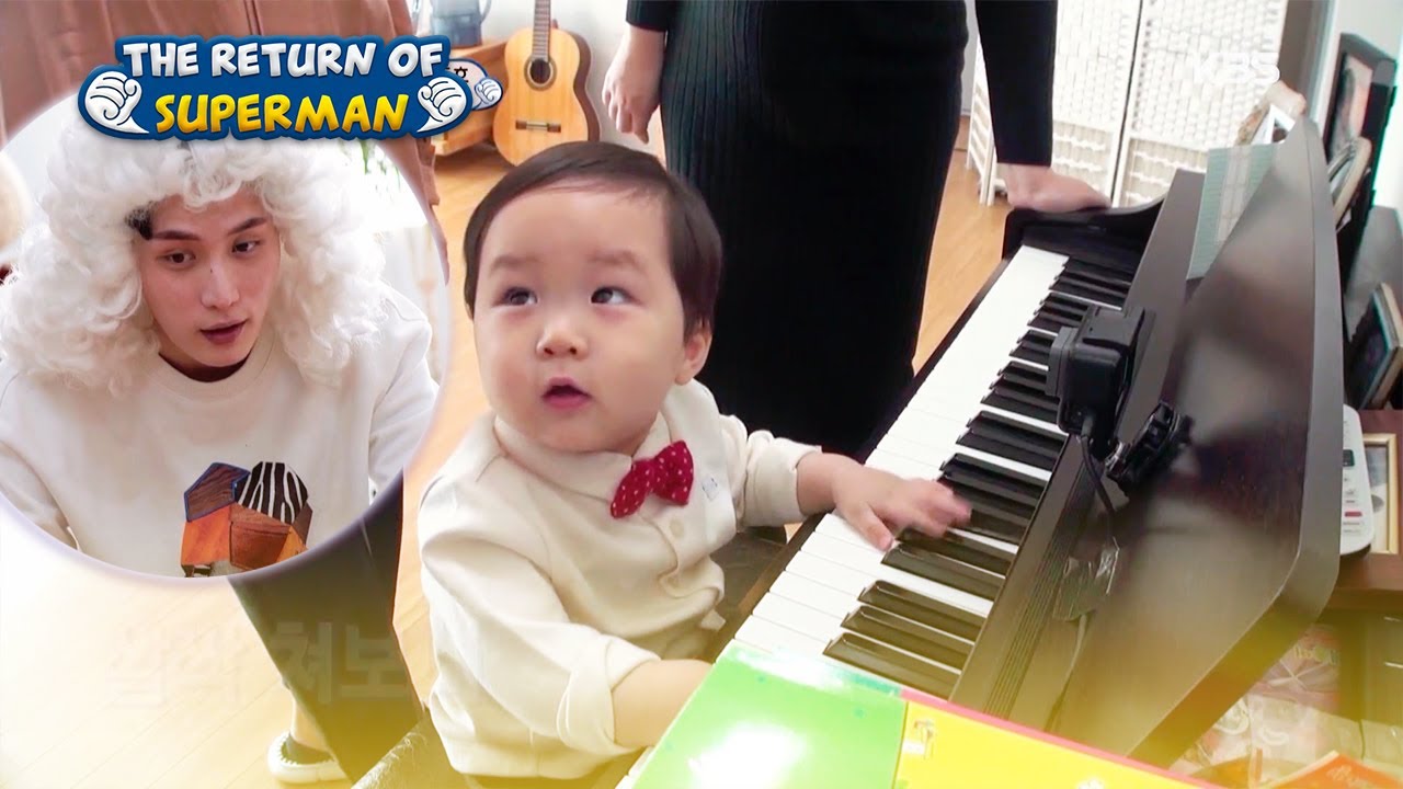 [ESP SUB] Eunwoo💙 Jugando a ser pianista con papá 🎹 👶🏻 | The Return of Superman | KBS 23.02.10