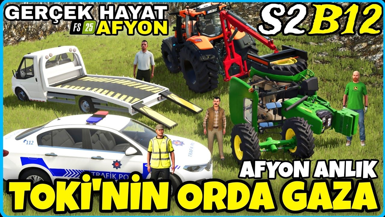 MURTAZA KAZA YAPTI ❗️TRAKTÖRÜ PERT OLDU ❗️ TRAFİK CEZASI YEDİM ❗️ FS25 GERÇEK HAYAT AFYON