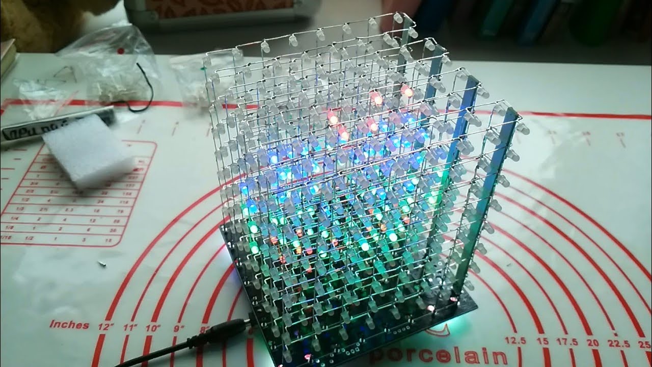 3Д 8х8х8 RGB светодиодный куб.Видео-инструкция по сборке электронного конструктора с алиэкспресс.