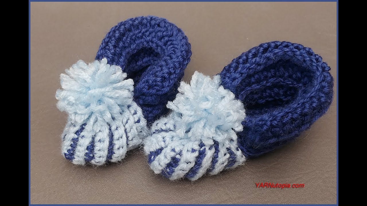 How to Crochet Tutorial: DIY Simple Infant Booties by YARNutopia
