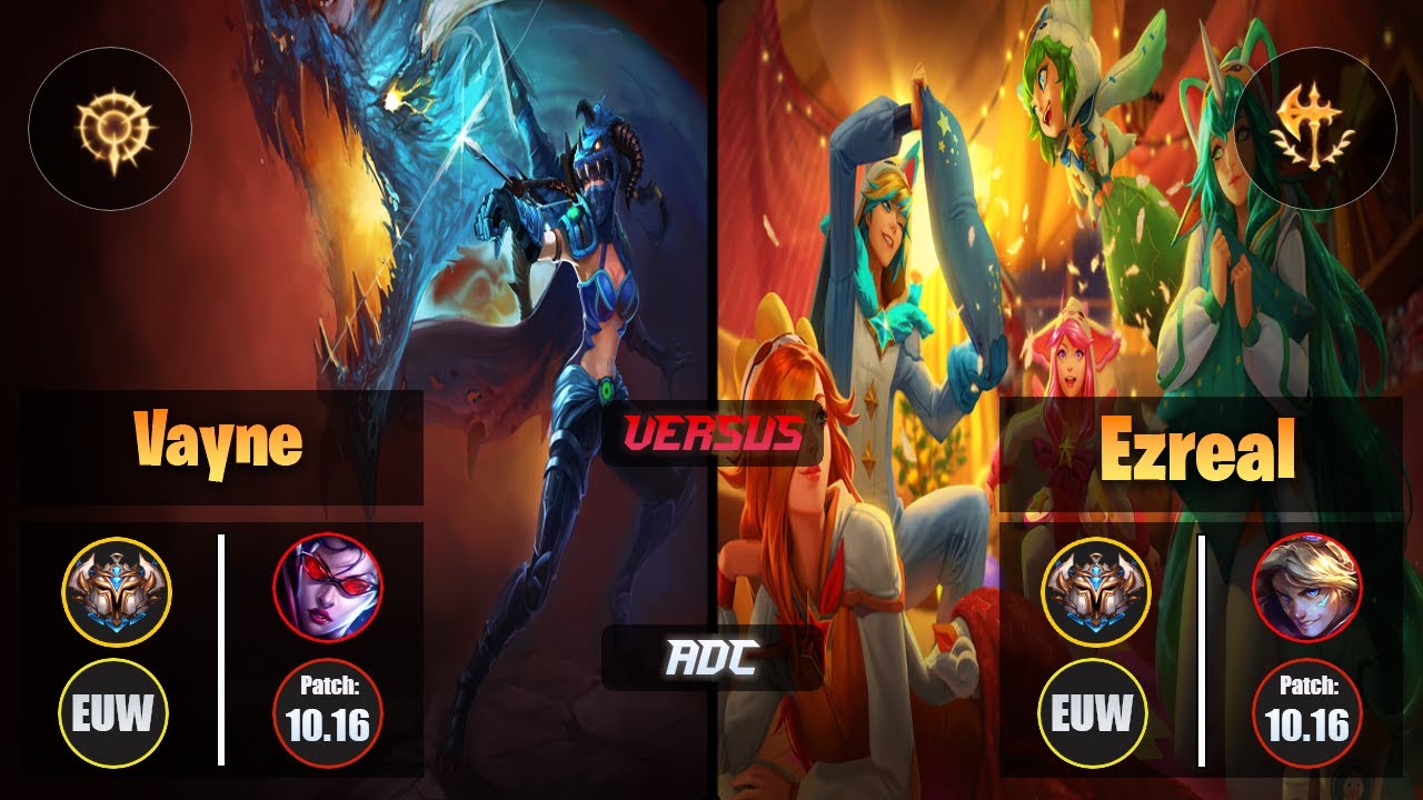 Challenger VAYNE [Press the Attack] (ADC) VS  EZREAL - Challenger EUW Patch 10.16
