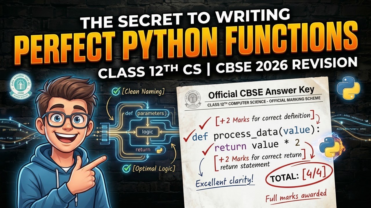 Programming PYQs on User Defined function | class 12th Computer Science revision CBSE 2026