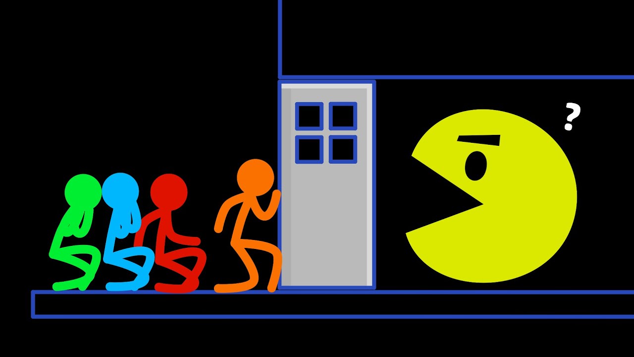 Red and Blue , Stickman Escape Animation - Part 50 ( PACMAN )