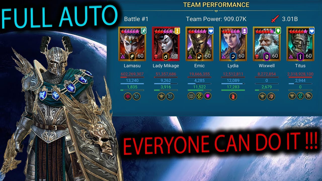 Quick Battle Friendly Titus Team for Hydra | Raid: Shadow Legends