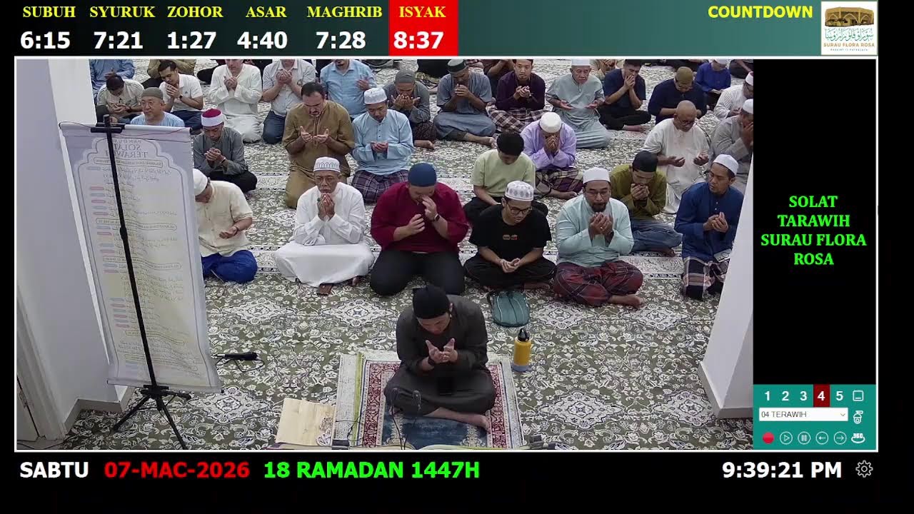SOLAT TERAWIH SURAU FLORA ROSA  (Malam ke-18)